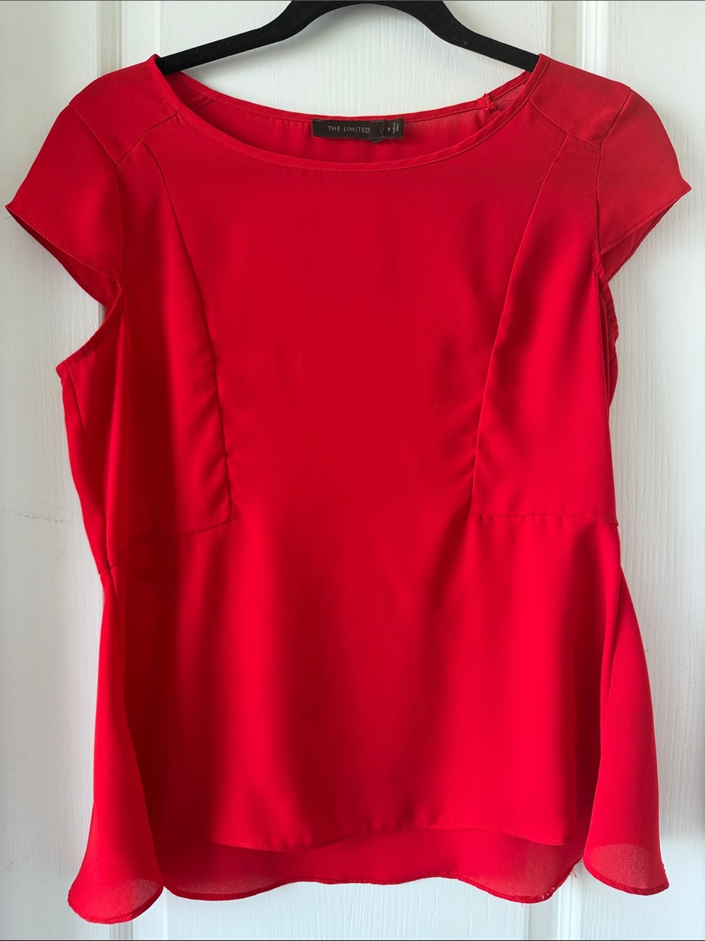 The Limited Red Cap Sleeve Blouse